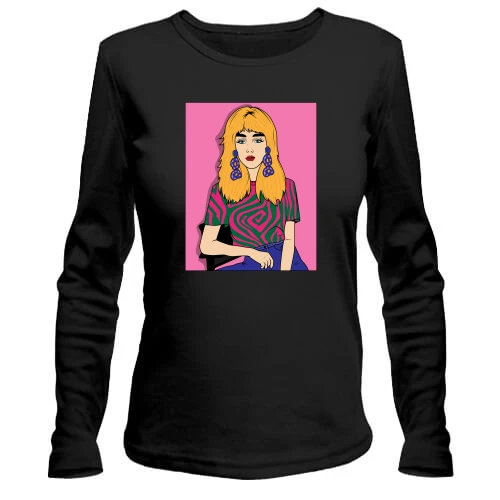 Женский лонгслив Blonde in a strange t-shirt