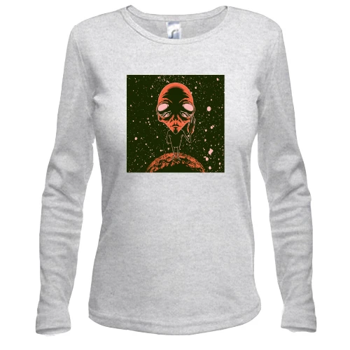 Женский лонгслив Alien on the moon