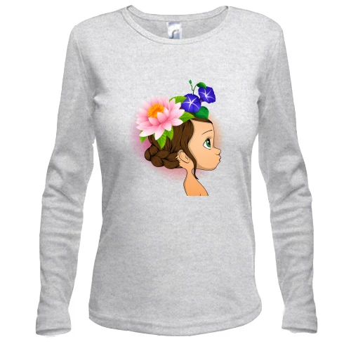 Женский лонгслив Baby with flowers