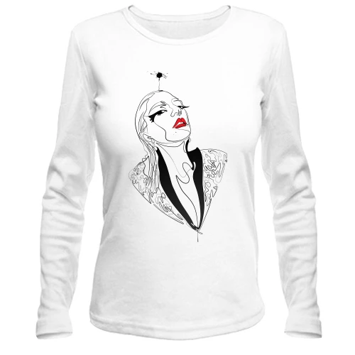 Женский лонгслив Girl with red lips