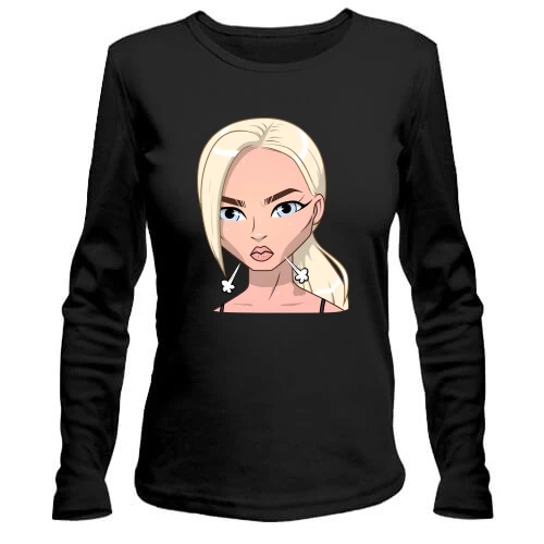 Женский лонгслив Art. Blonde angry