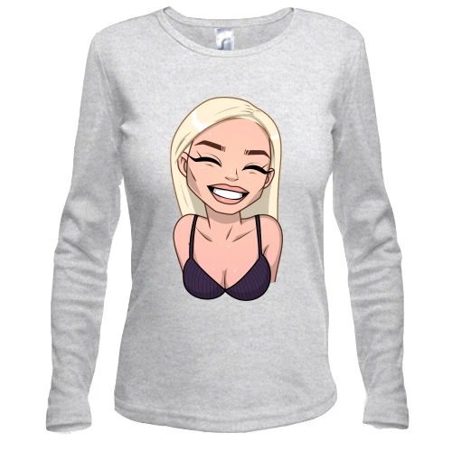 Женский лонгслив Art. Blonde smiling 2