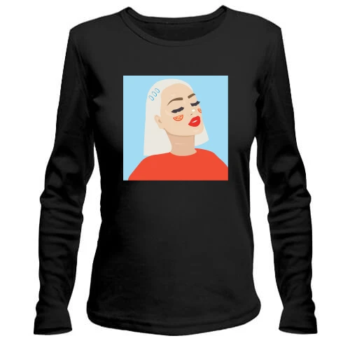 Женский лонгслив Blonde portrait art