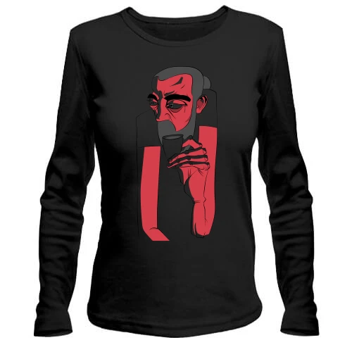 Женский лонгслив Red man portrait art