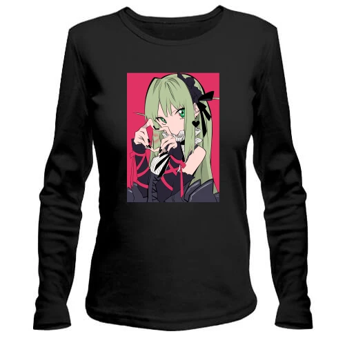 Женский лонгслив Blonde girl on pink