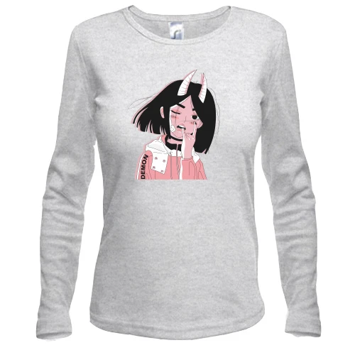 Женский лонгслив Girl with horns