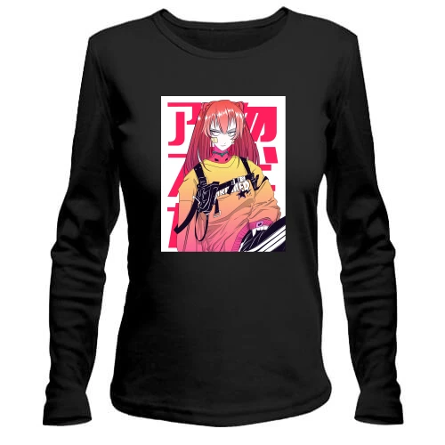 Женский лонгслив Girl with red hair