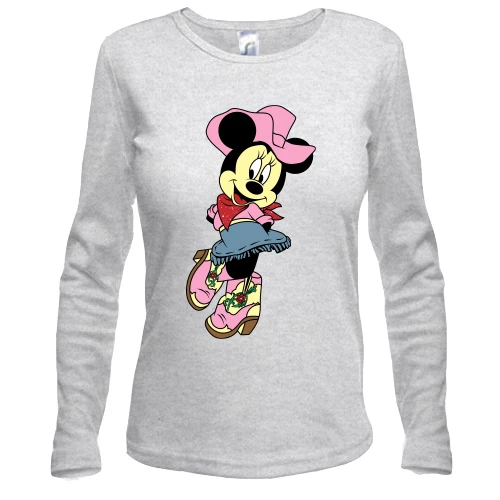 Жіночий лонгслів Minnie Mouse cowboy.