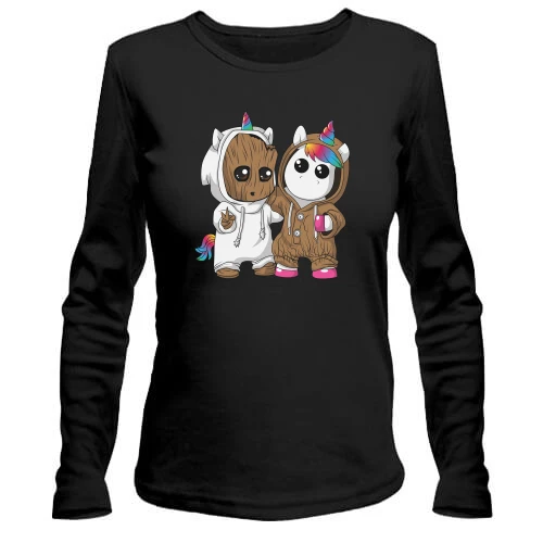 Жіночий лонгслів Baby groot and unicorn