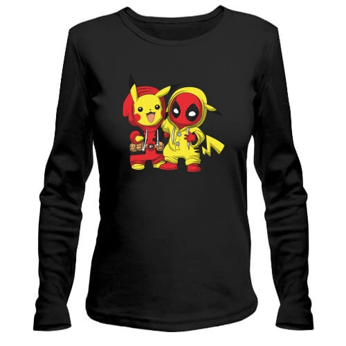 Жіночий лонгслів Pikachu and Deadpool