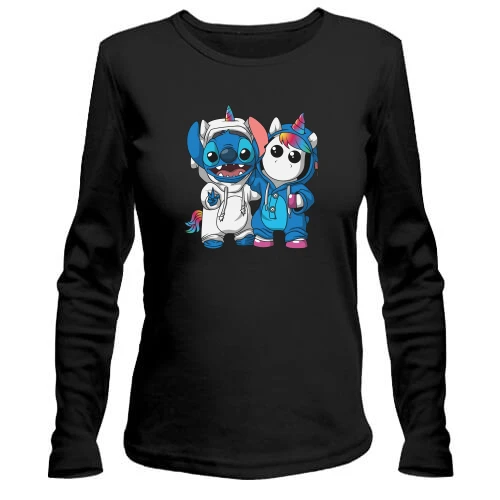 Жіночий лонгслів Stitch and unicorn