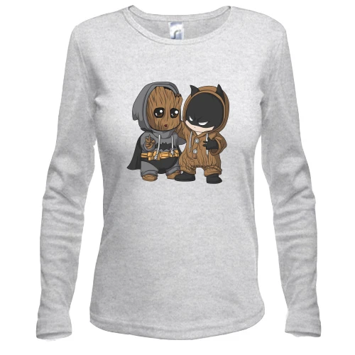 Жіночий лонгслів Baby groot and batman