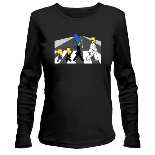 Жіночий лонгслів Simpsons black and white