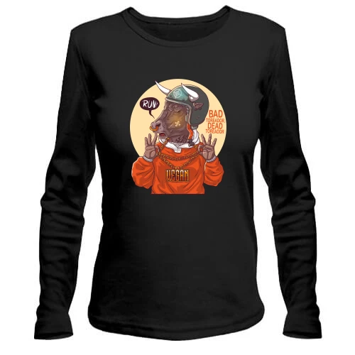 Женский лонгслив Bull in a helmet