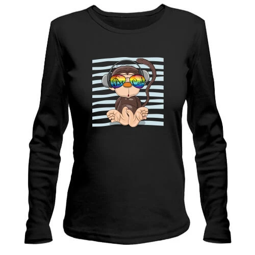 Женский лонгслив Baby monkey with glasses