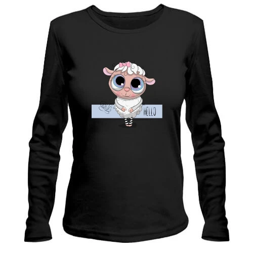 Женский лонгслив Baby sheep hello
