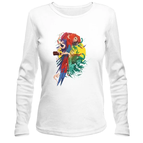 Женский лонгслив Parrot bright art