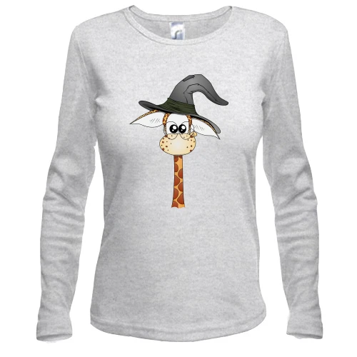 Женский лонгслив Baby giraffe wizard