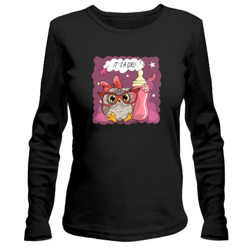 Женский лонгслив Baby owl It's a girl