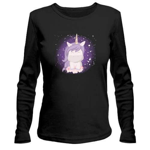 Женский лонгслив Baby unicorn purple