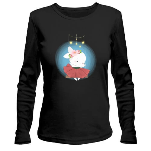 Женский лонгслив Baby rabbit in a skirt