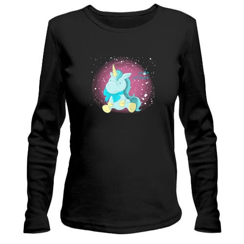 Женский лонгслив Baby unicorn blue
