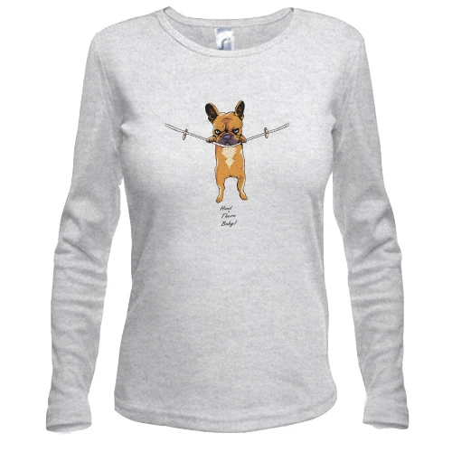 Жіночий лонгслів Hand is there baby. Dog
