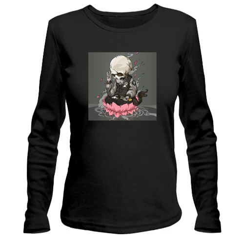 Женский лонгслив Skull in lotus
