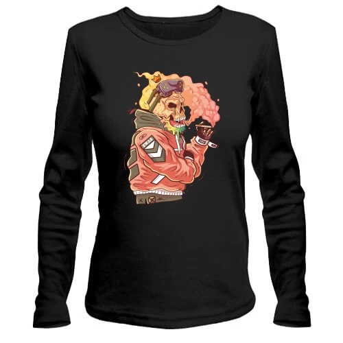 Женский лонгслив Skull smokes