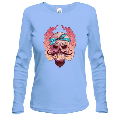 Женский лонгслив Skull with mustache