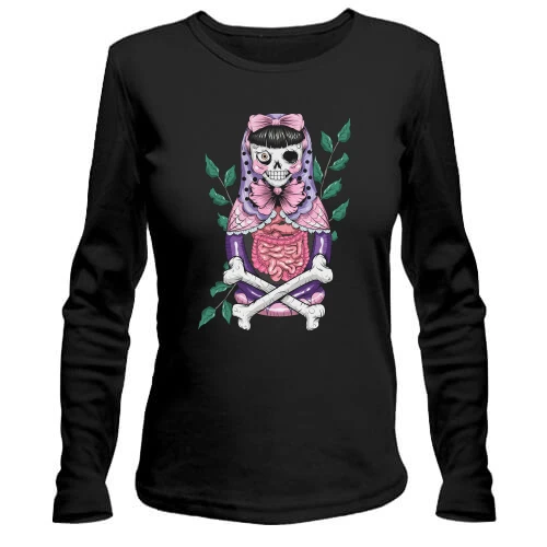 Женский лонгслив Matryoshka skull