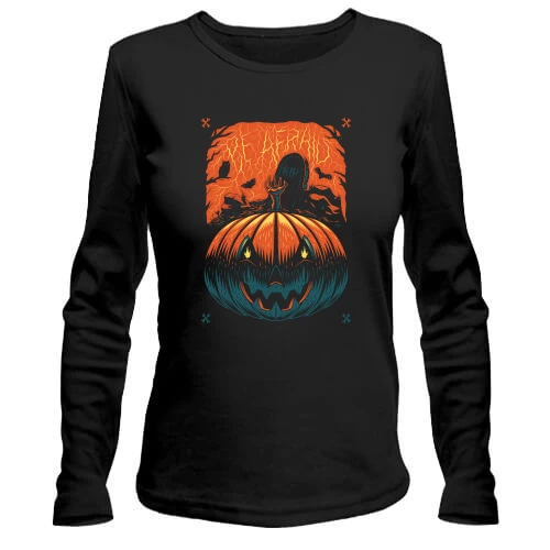 Жіночий лонгслів Halloween pumpkin. Be afraid