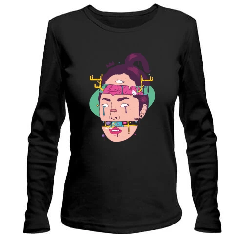 Женский лонгслив Brain out art