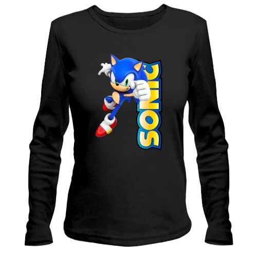 Женский лонгслив, Черный, SONIC