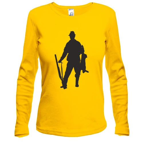 Женский лонгслив, Желтый, Hunter silhouette