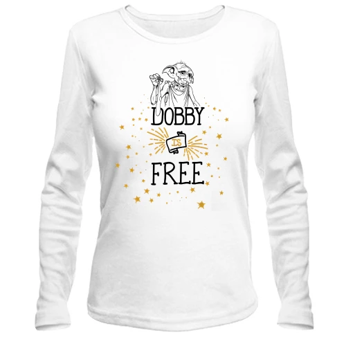 Жіночий лонгслів, білий, Dobby is free - Добі вільний!