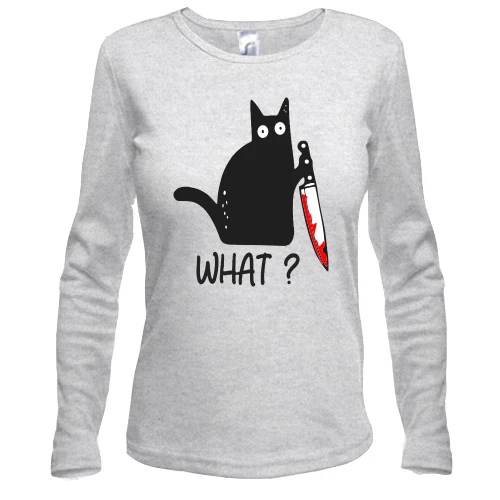 Женский лонгслив What cat