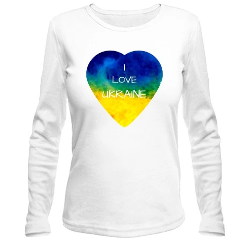Женский лонгслив "I love Ukraine" на сердце