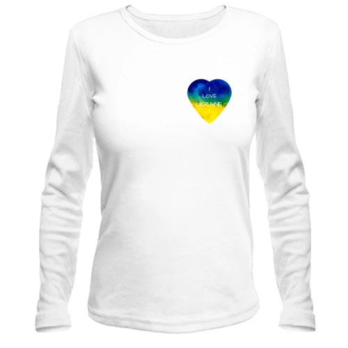 Женский лонгслив "I love Ukraine" на сердце (мини)