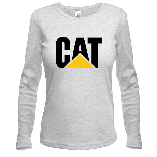 Женский лонгслив, Серый меланж, Caterpillar (CAT)