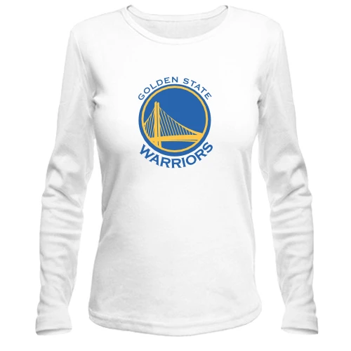 Женский лонгслив, Белый, с цветным логотипом Golden State Warriors