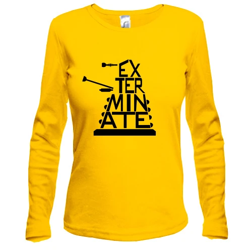 Жіночий лонгслів, білий, з Далеком зі слова «Exterminate»