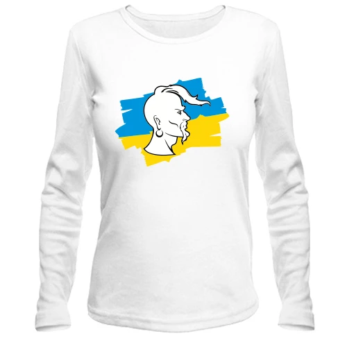 Женский лонгслив, Белый, Козак (силуэт)