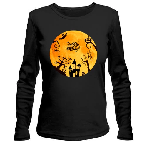 Женский лонгслив с ужастиками Happy Halloween