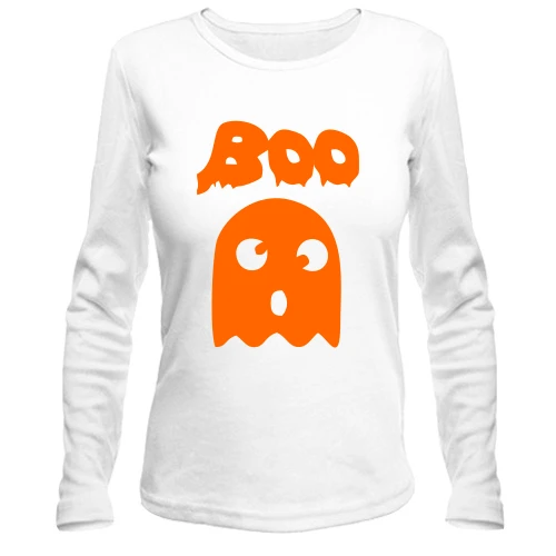 Женский лонгслив с милым привидением "BOO" Halloween