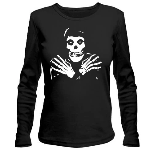 Женский лонгслив, Черный, The Misfits (скелет)