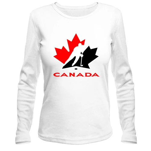 Женский лонгслив, Белый, Team Canada 2