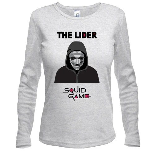 Жіночий лонгслів, сірий меланж, Squad Game - The Lider