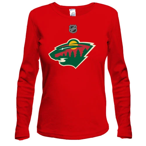 Женский лонгслив, Красный, Minnesota Wild