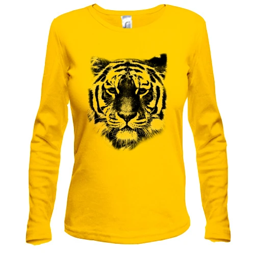 Женский лонгслив с тигром (контур)